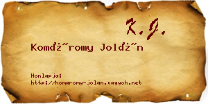 Komáromy Jolán névjegykártya