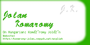 jolan komaromy business card